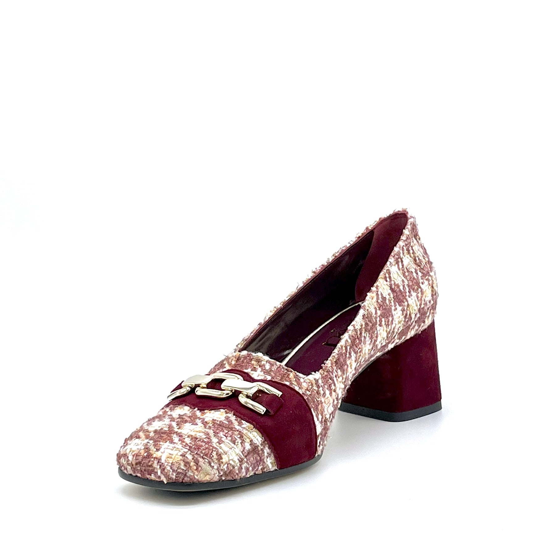 Elata 55521-1 escarpins tweed bordeaux 5,5 cm