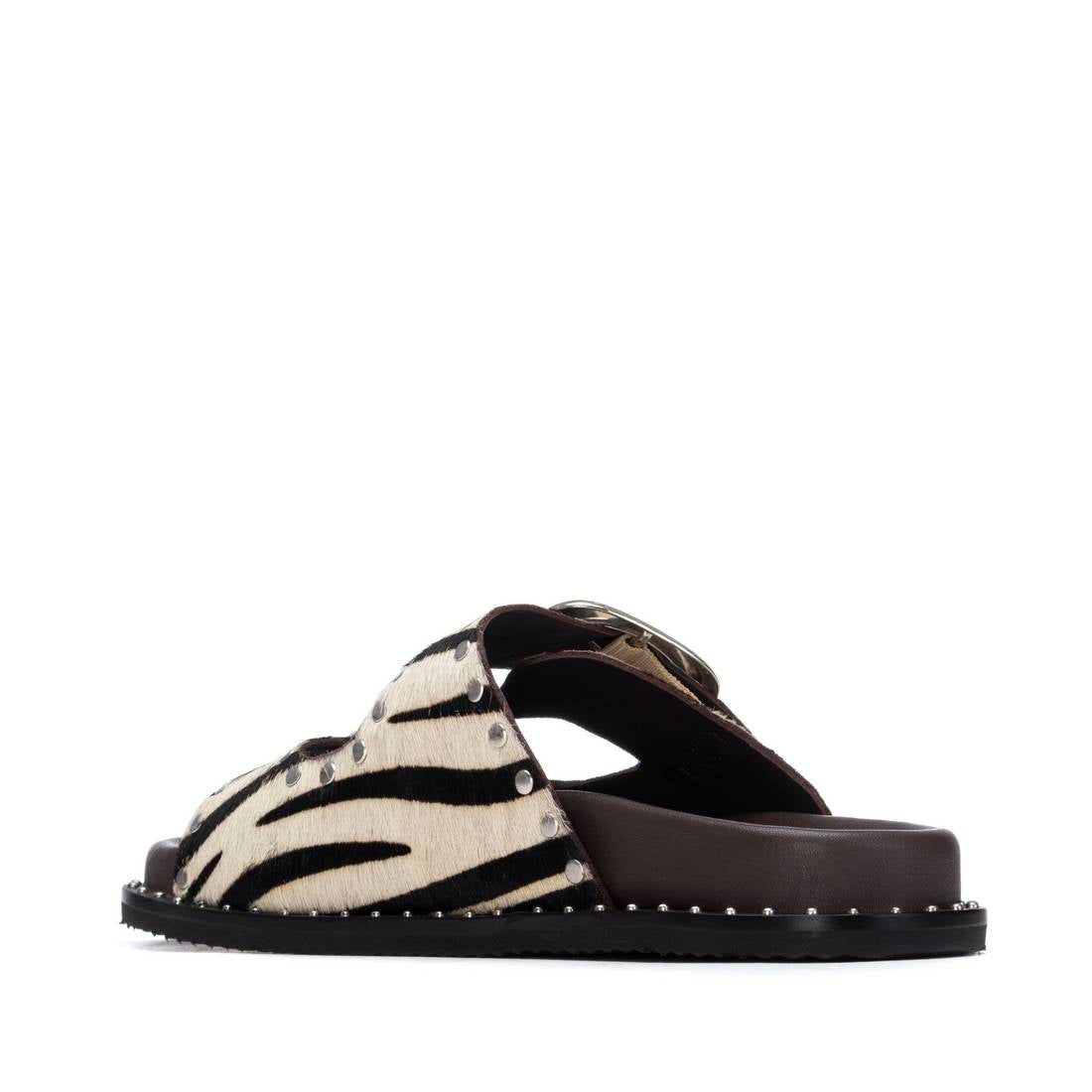 Carmela 16305604 sandale plate femme zèbre cuir
