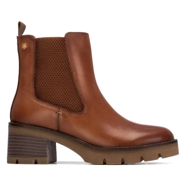 Carmela 16257301 bottines cuir camel talon chelsea