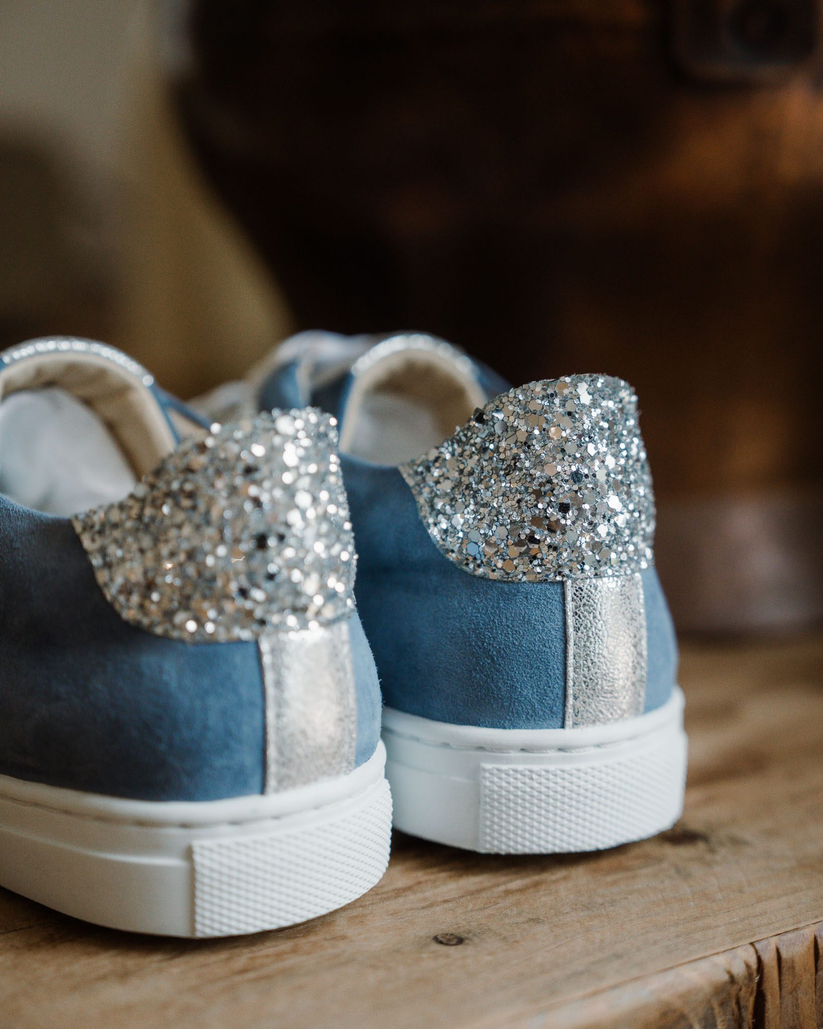 Dessine Moi Un Soulier Oscar baskets velours bleu gris argent