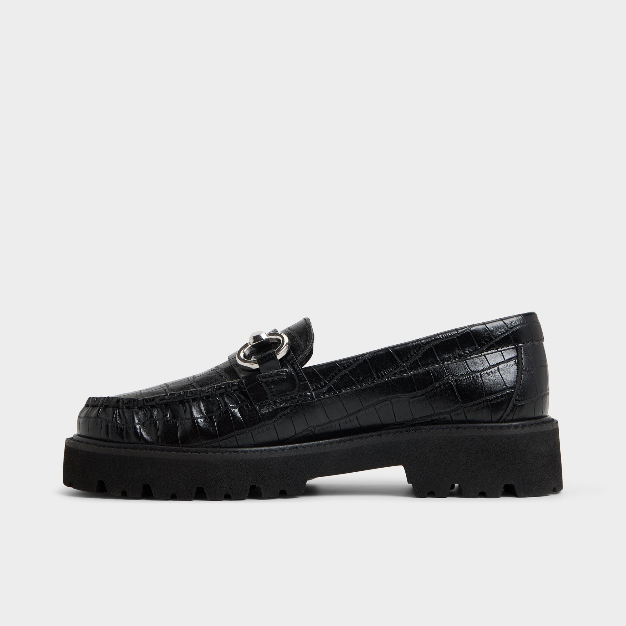 ALDO Danrose mocassins cuir croco noir