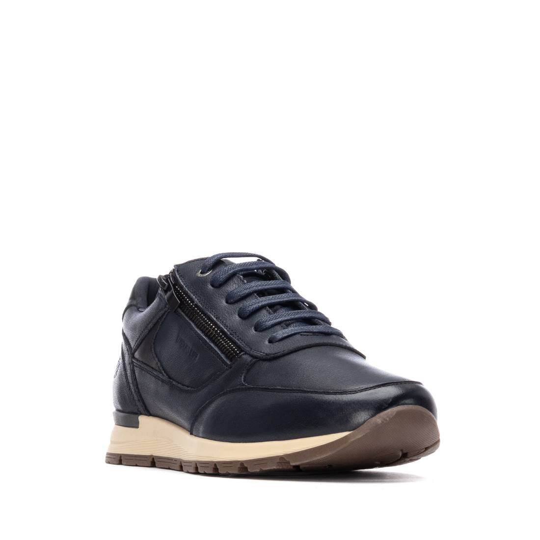 Carmela 16267703 baskets homme cuir bleu marine plates