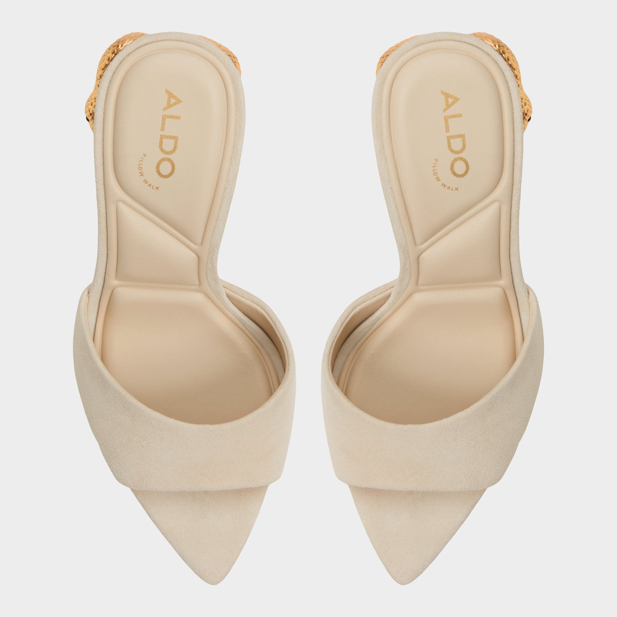 ALDO Seashella mules beige serpent talon aiguille