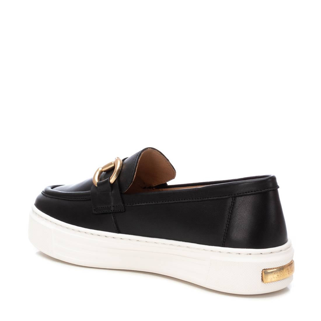 Carmela 16131903 mocassin femme noir cuir plat