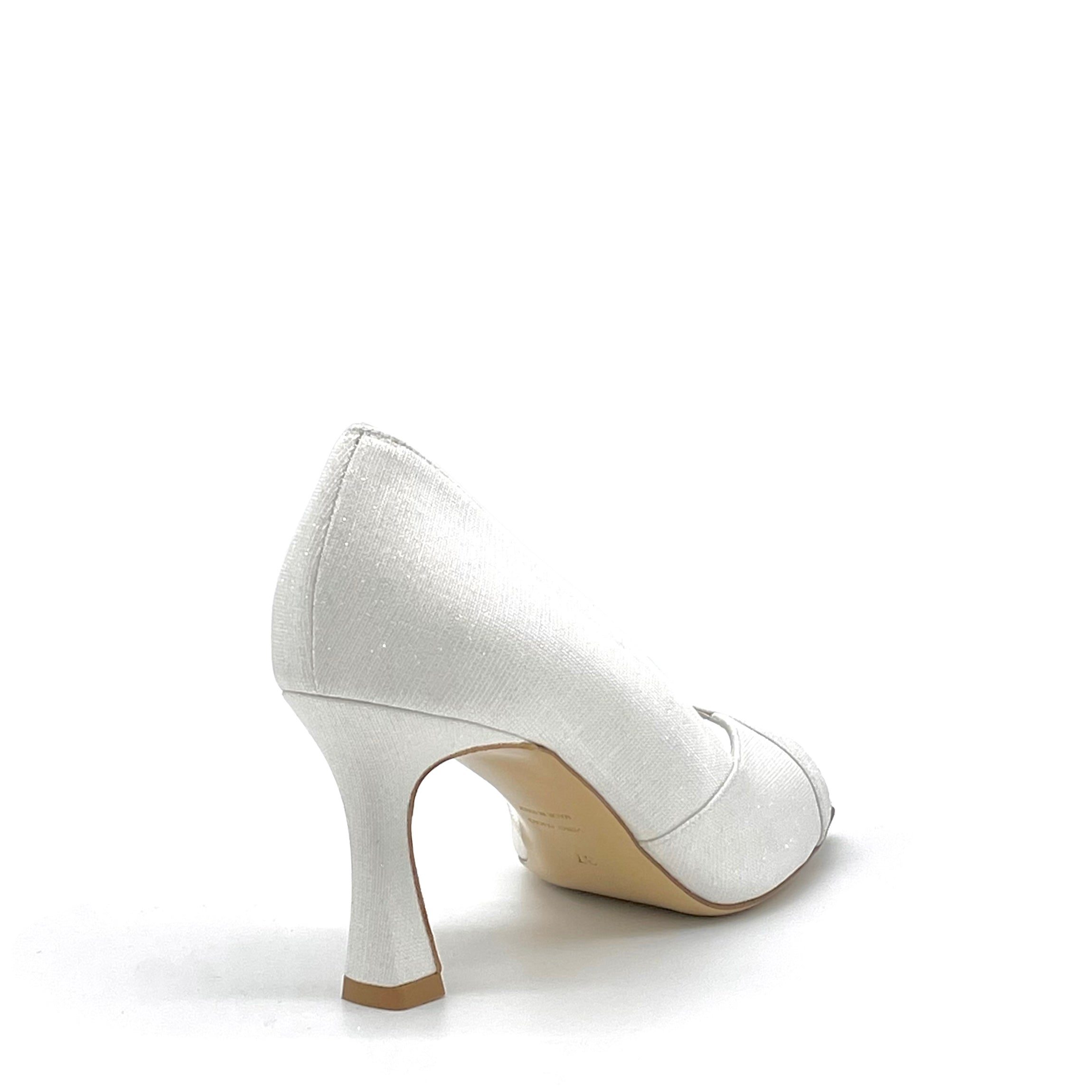 ELATA S2433 open toe laminé blanc talon 7,5 cm