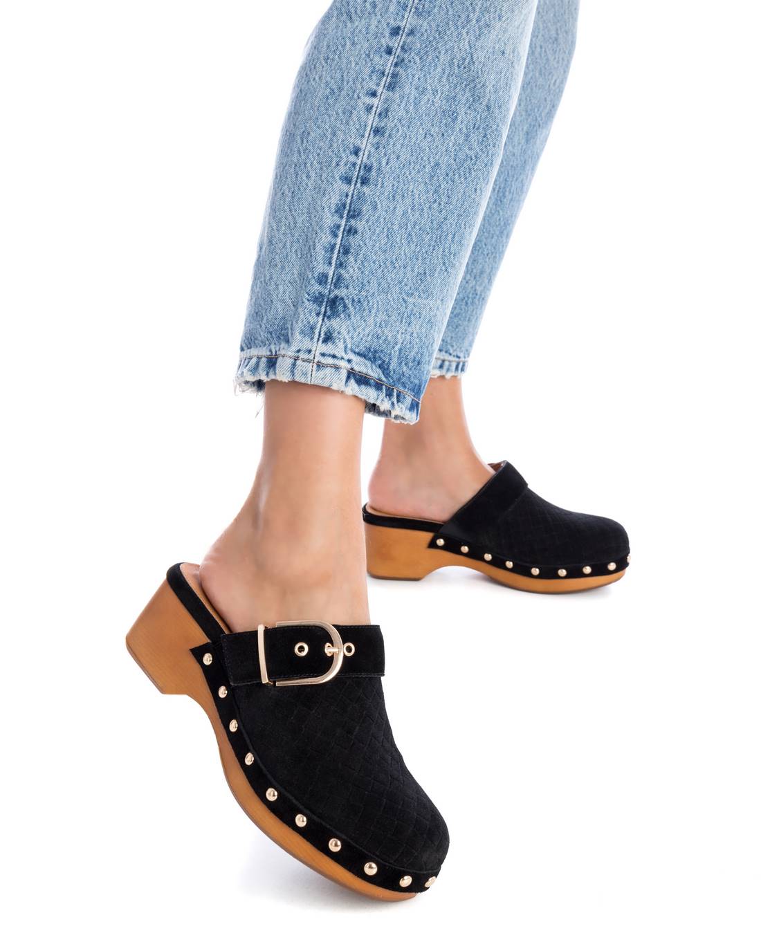 Carmela 16063408 sabot femme noir cuir talon 5 cm