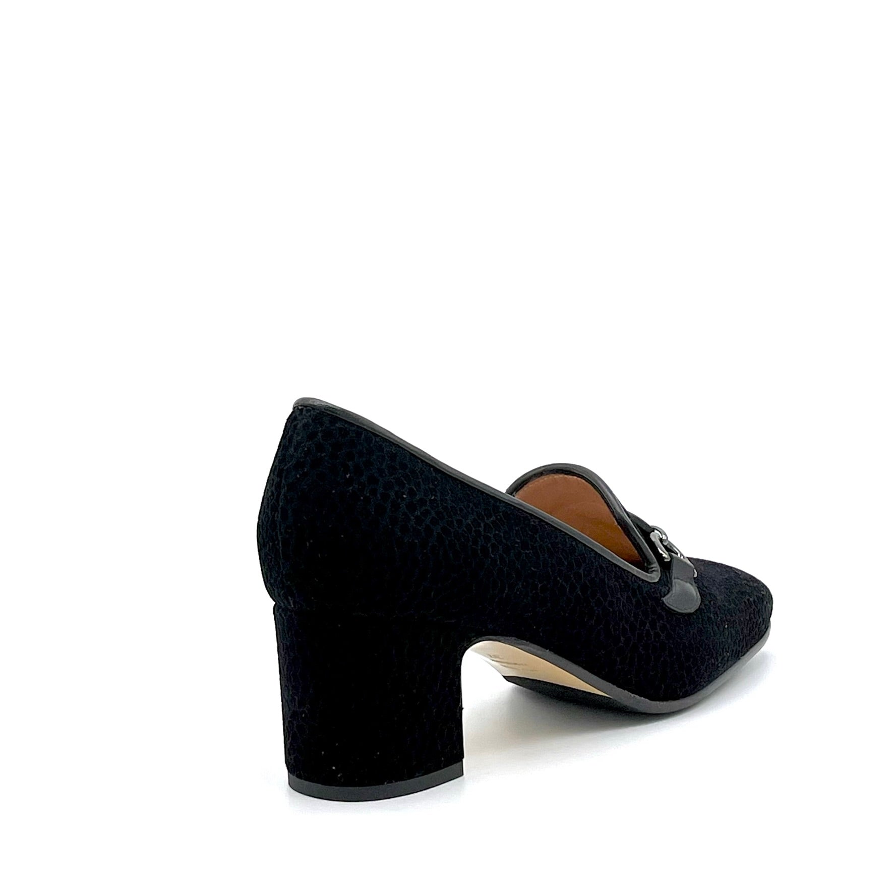 Elata 74702 mocassins daim imprimé noir talon 5,5 cm