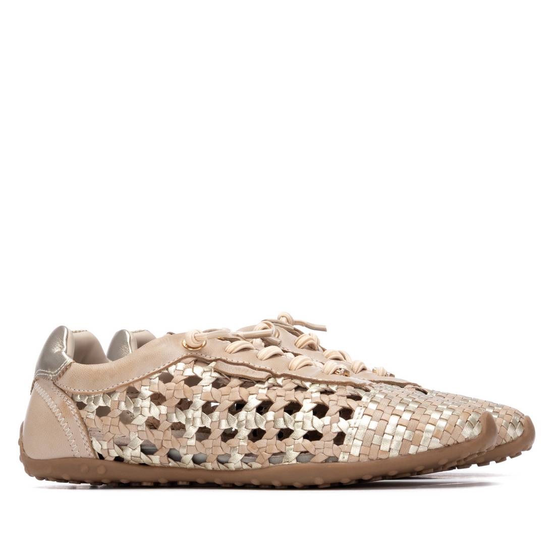 Carmela 16325901 baskets cuir tressé beige