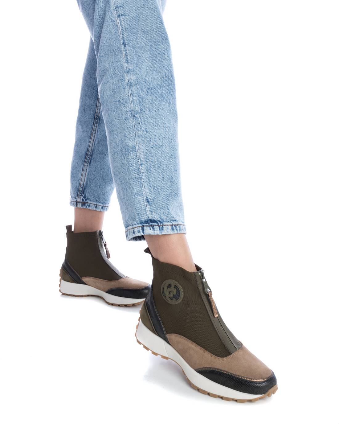 Carmela 16120404 basket montante femme vert textile