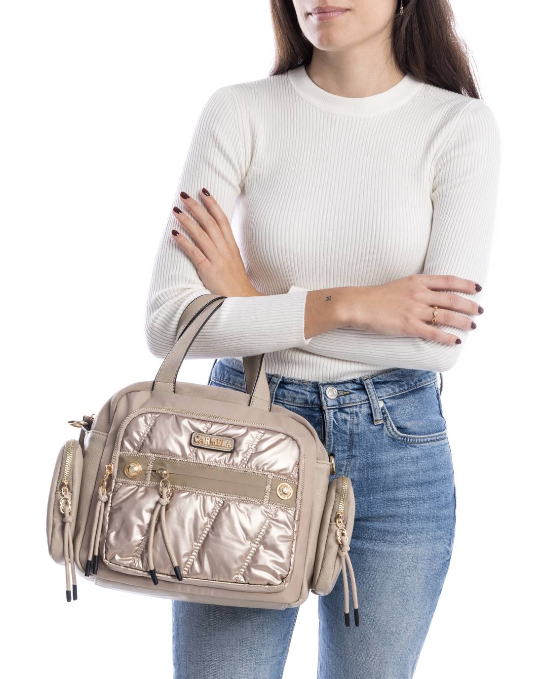 Carmela 18611002 sac bandoulière marron textile