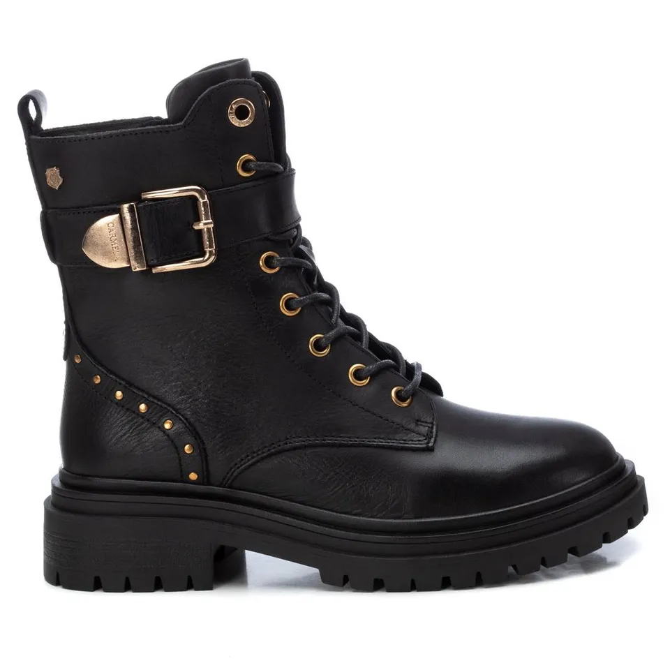 Carmela 16194201 bottine femme noire cuir militaire