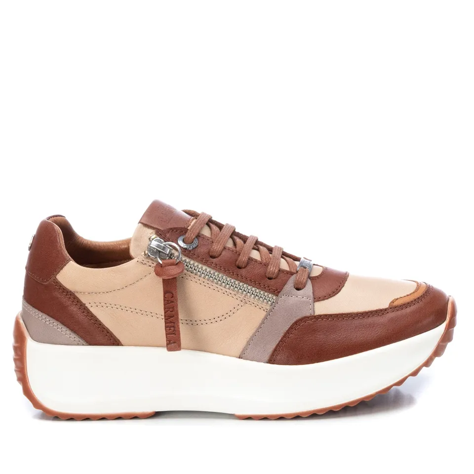 Carmela 16021002 sneakers cuir marron zippées