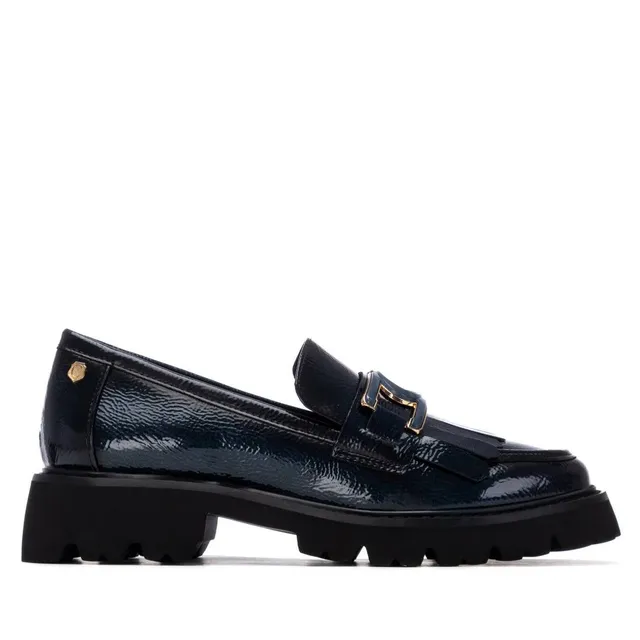 Carmela 16269803 mocassins femme bleu vernis franges