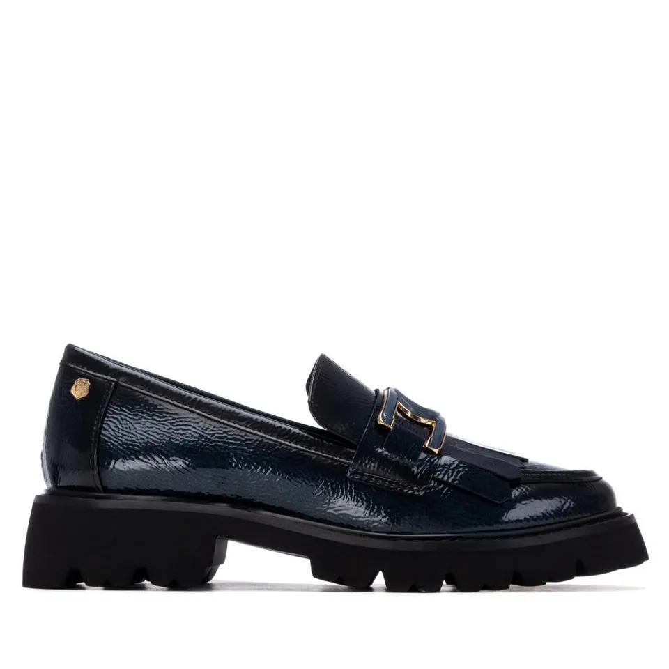 Carmela 16269803 mocassins femme bleu vernis franges