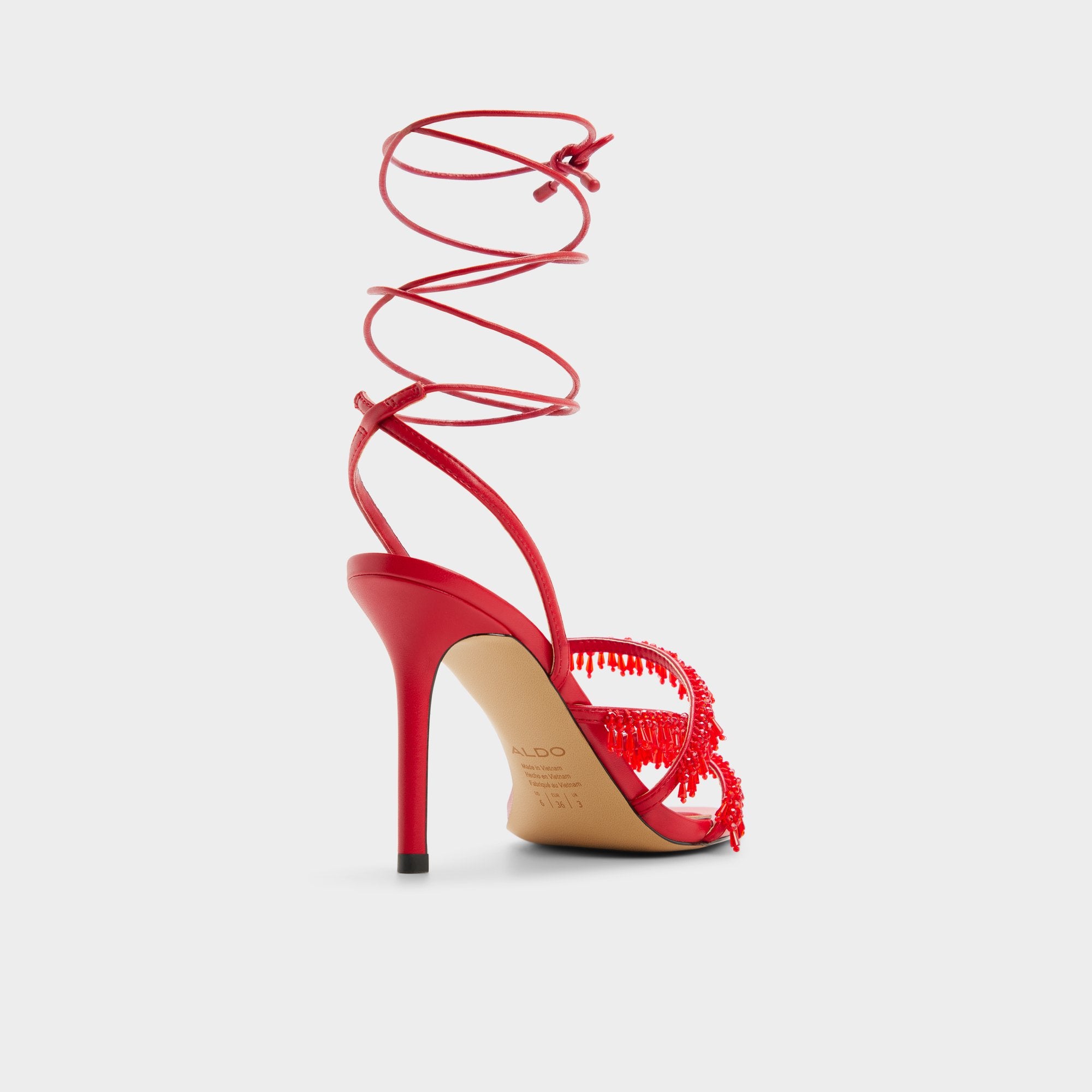 ALDO Flaming sandales à talon rouges cloutées