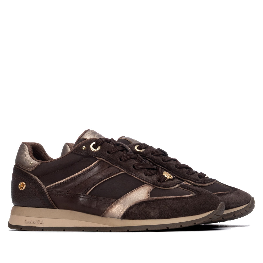 Carmela 16423304 basket femme cuir marron lacets
