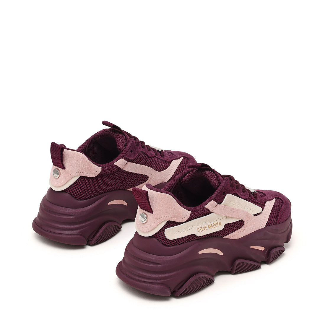 Steve Madden Possession-E baskets femme bordeaux rose plateforme 7 cm