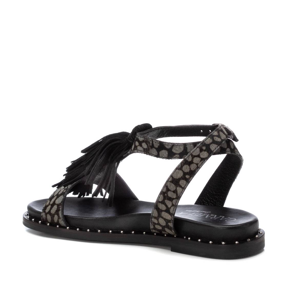 Carmela 16239002 sandales cuir noir imprimé animal