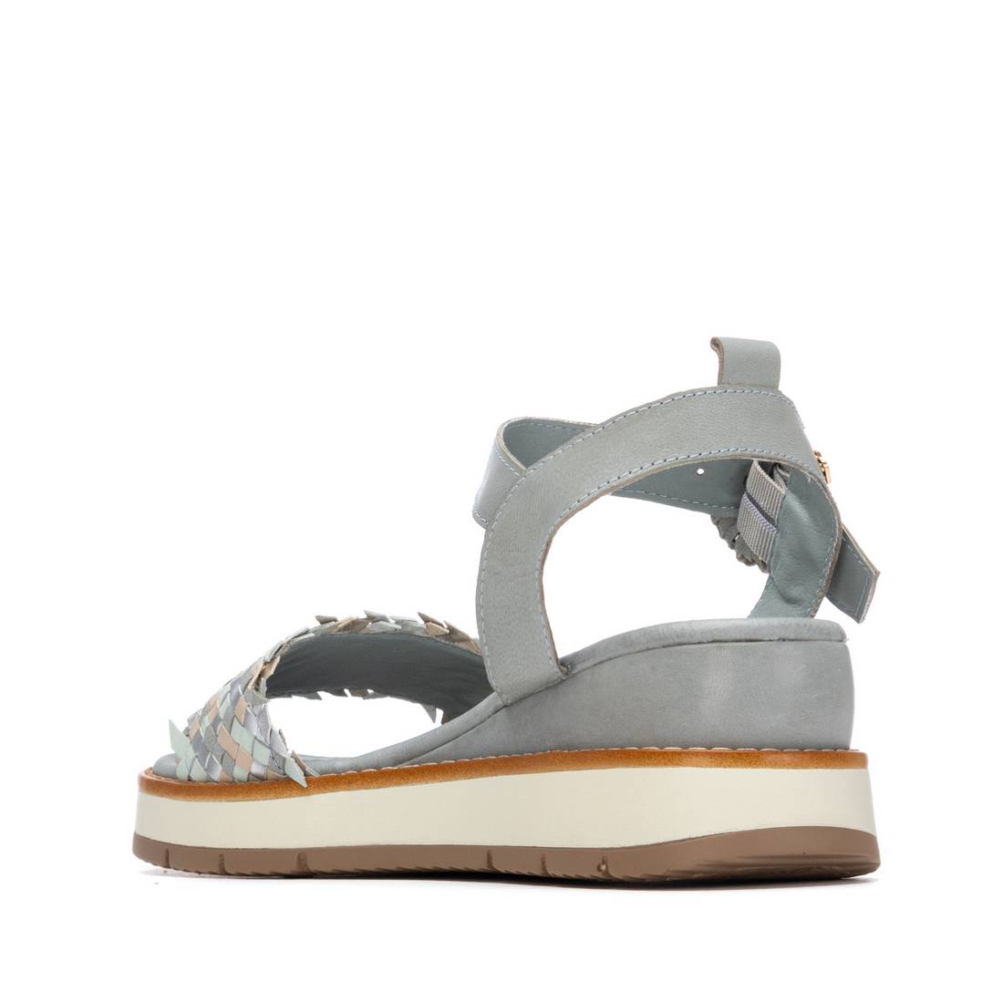Carmela 16315501 sandale cuir jeans compensée