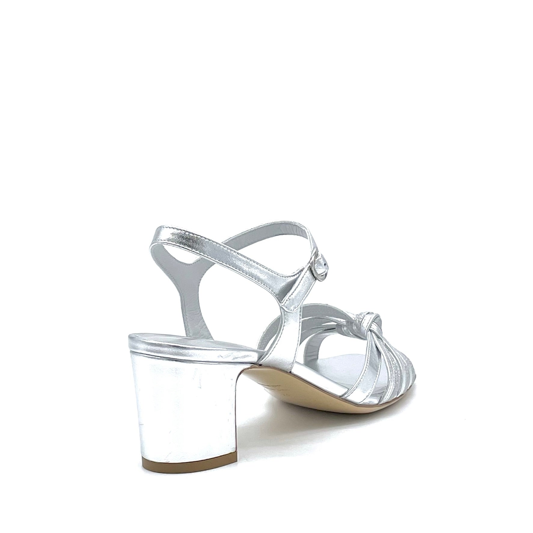 ELATA 15149 sandales cuir laminé glitter argent