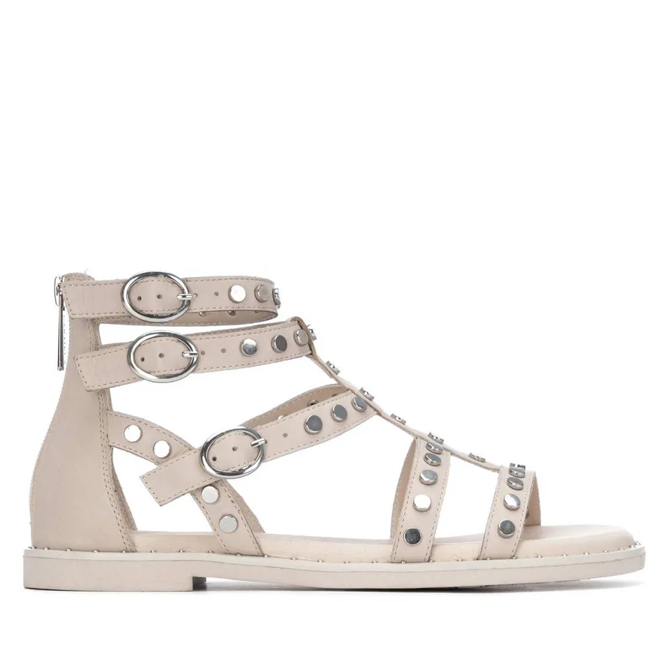 Carmela 16316302 sandale plate cuir blanc