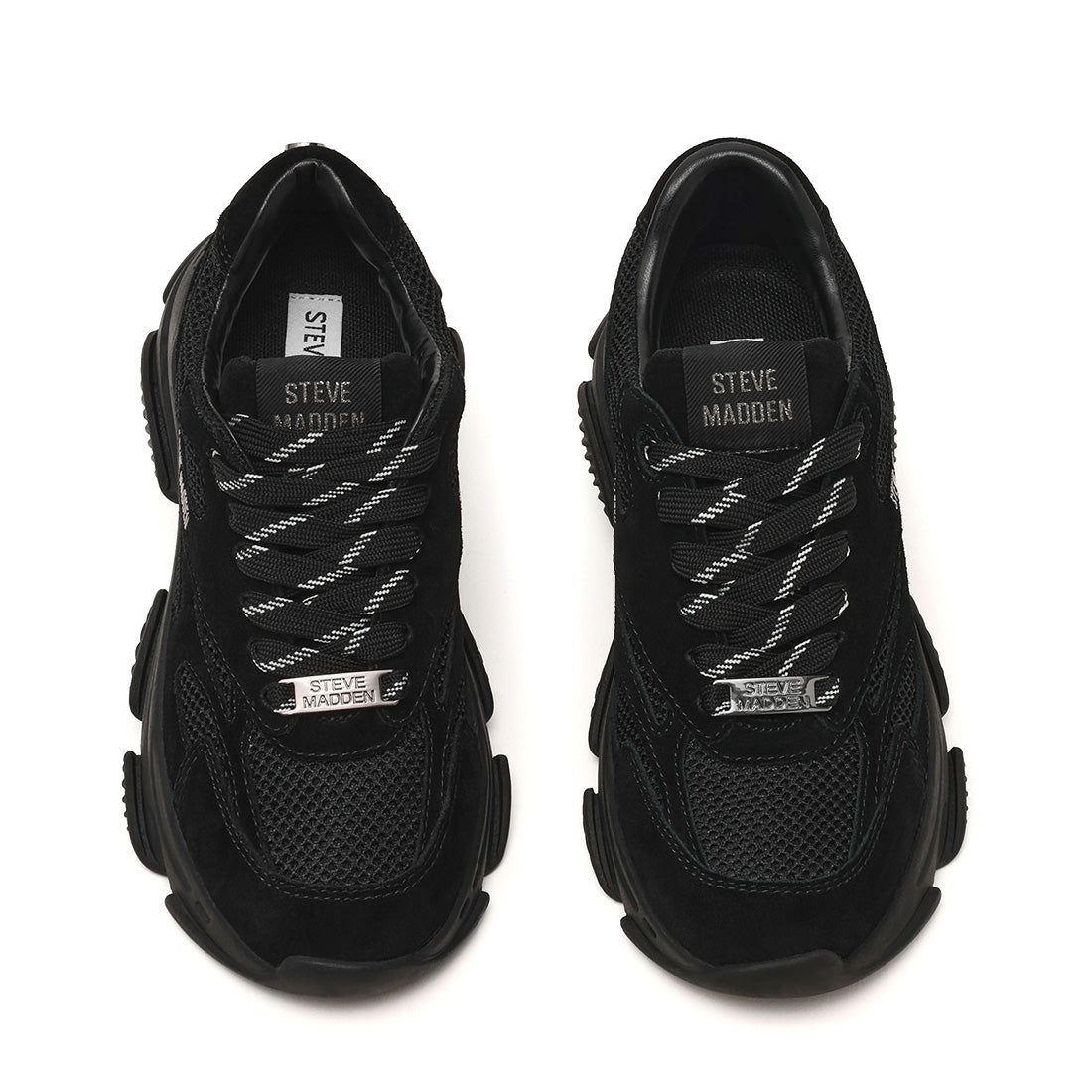 Steve Madden Front Row baskets noires compensées 7 cm