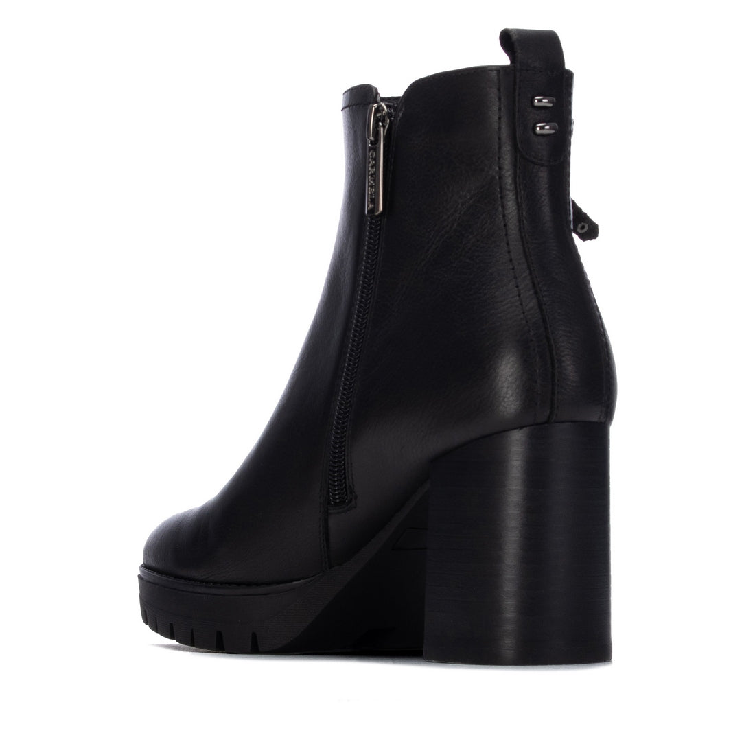 Carmela 16428301 bottine cuir noir talon moyen