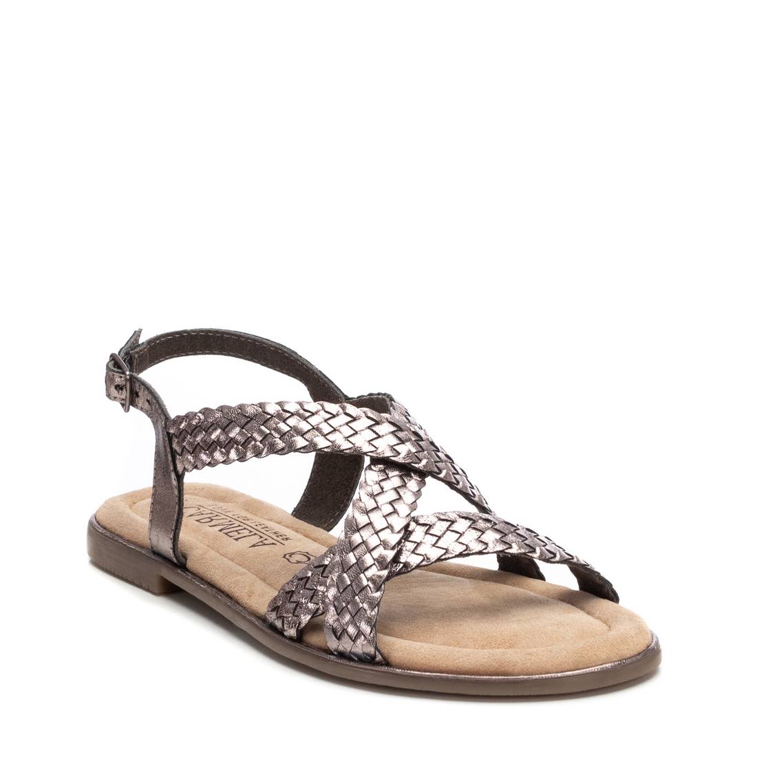 Carmela 16238703 sandales femme grises cuir tressé