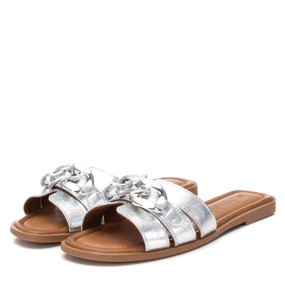 Carmela 16156902 sandale cuir argent plate