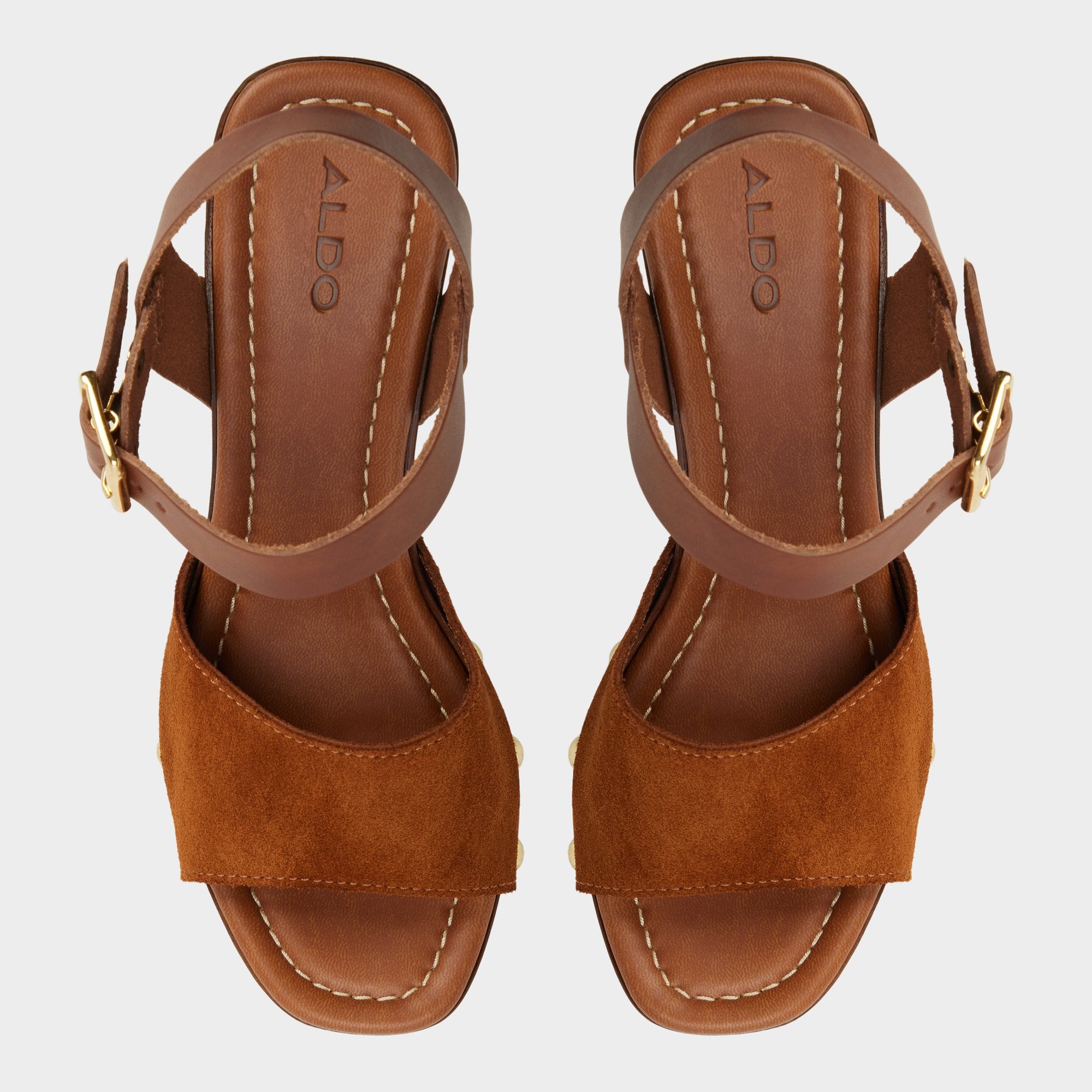 ALDO Niloria sandales bloc suède marron clouté