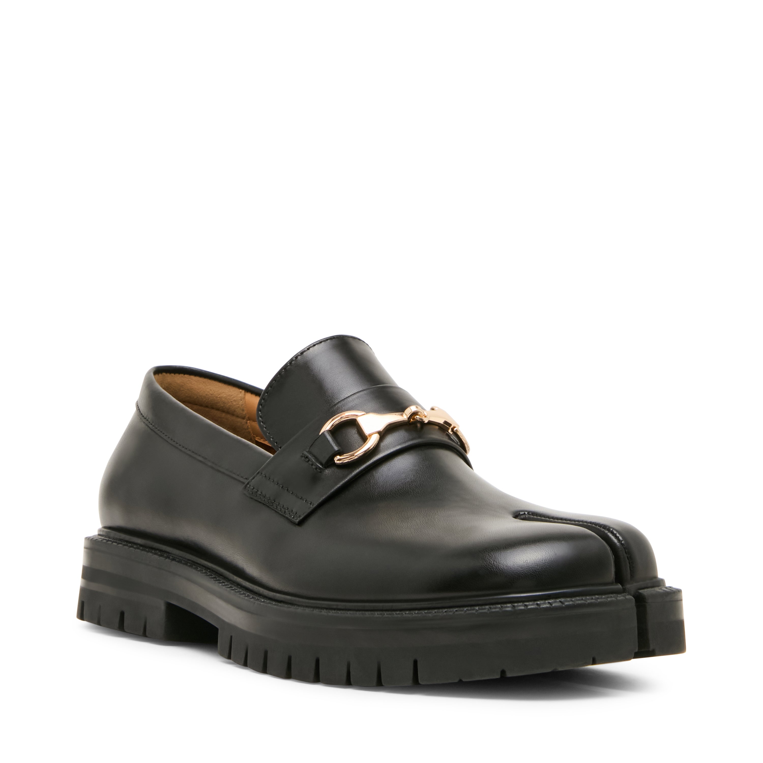 Steve Madden Fushiro mocassins cuir noir bout golf