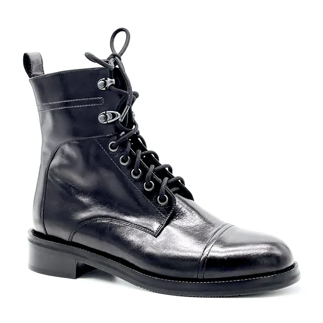 ELATA 51529 bottine cuir noir lacets talon 3,5 cm