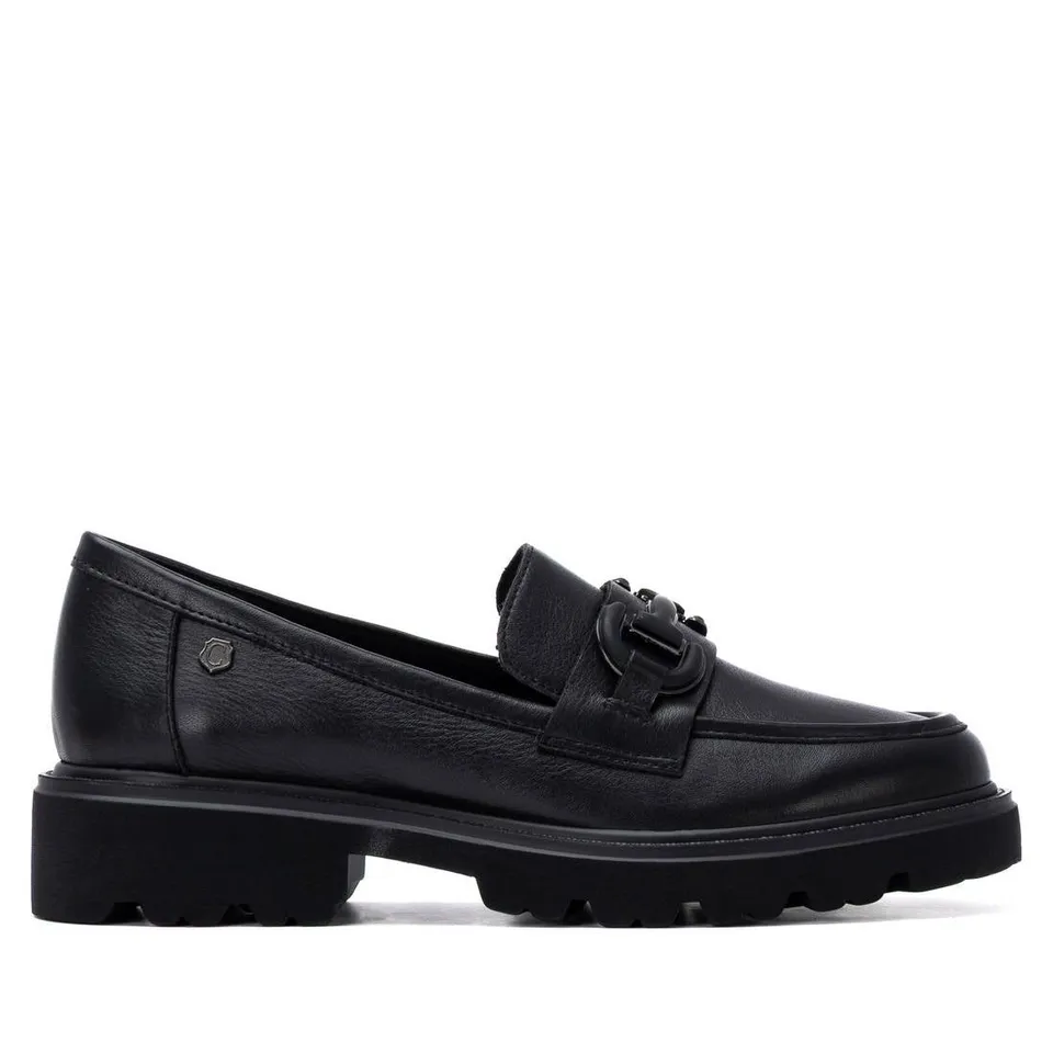 Carmela 16433601 mocassin cuir noir talon bas