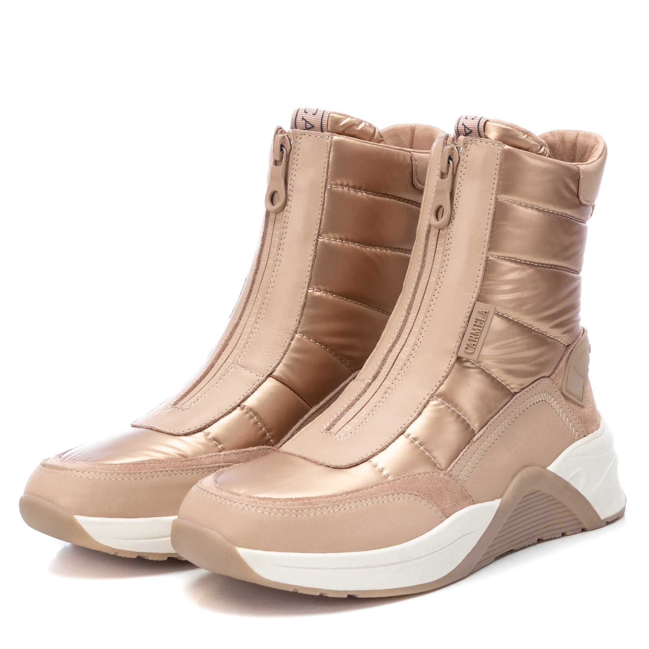 Carmela 16036304 bottines femme marron matelassé plat