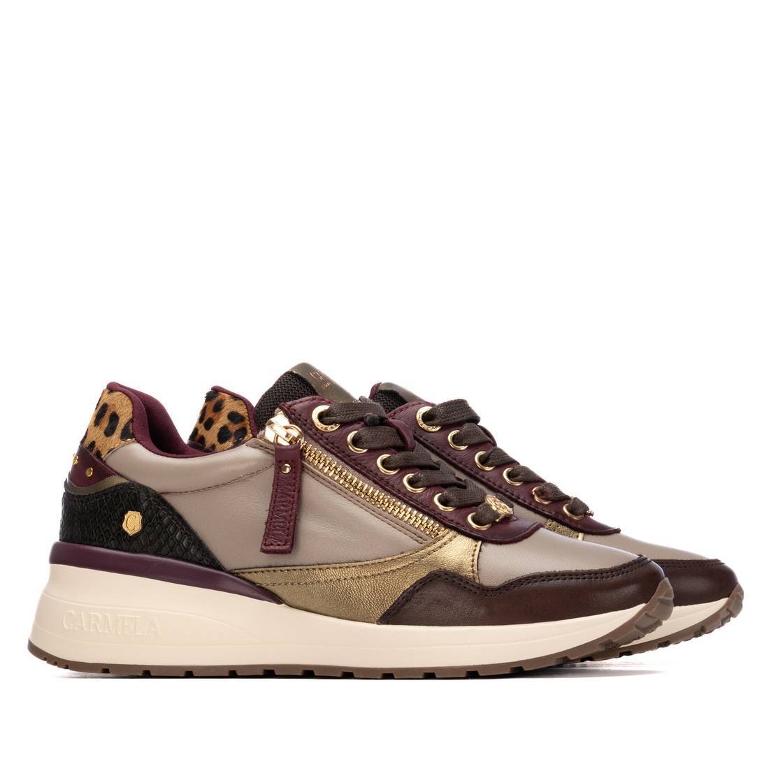 Carmela 16244206 basket bordeaux cuir zip plat