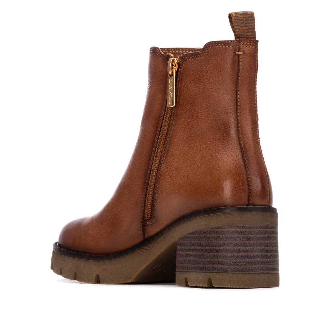 Carmela 16257301 bottines cuir camel talon chelsea