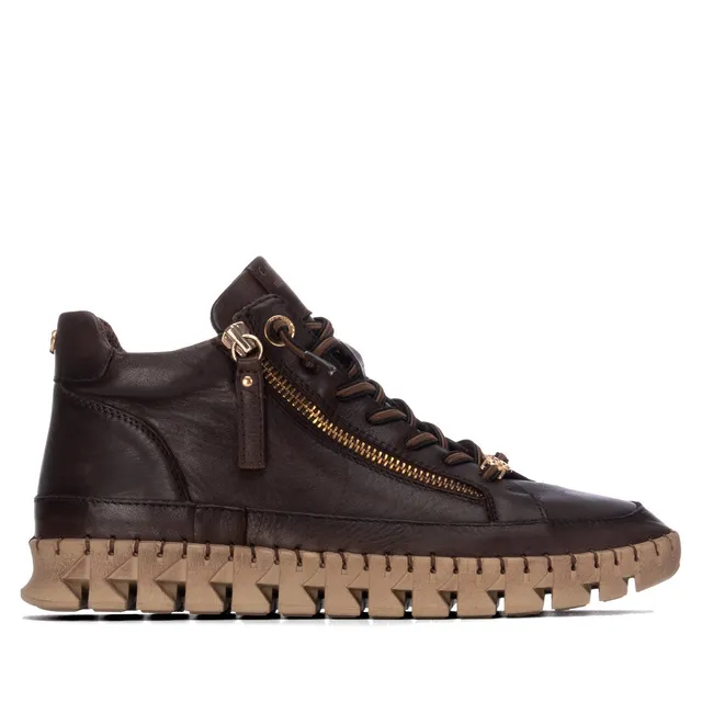 Carmela 16439201 bottines marron lacets cuir plat