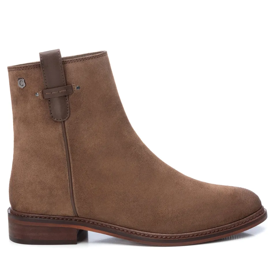 Carmela 16004802 bottine marron daim zip plat