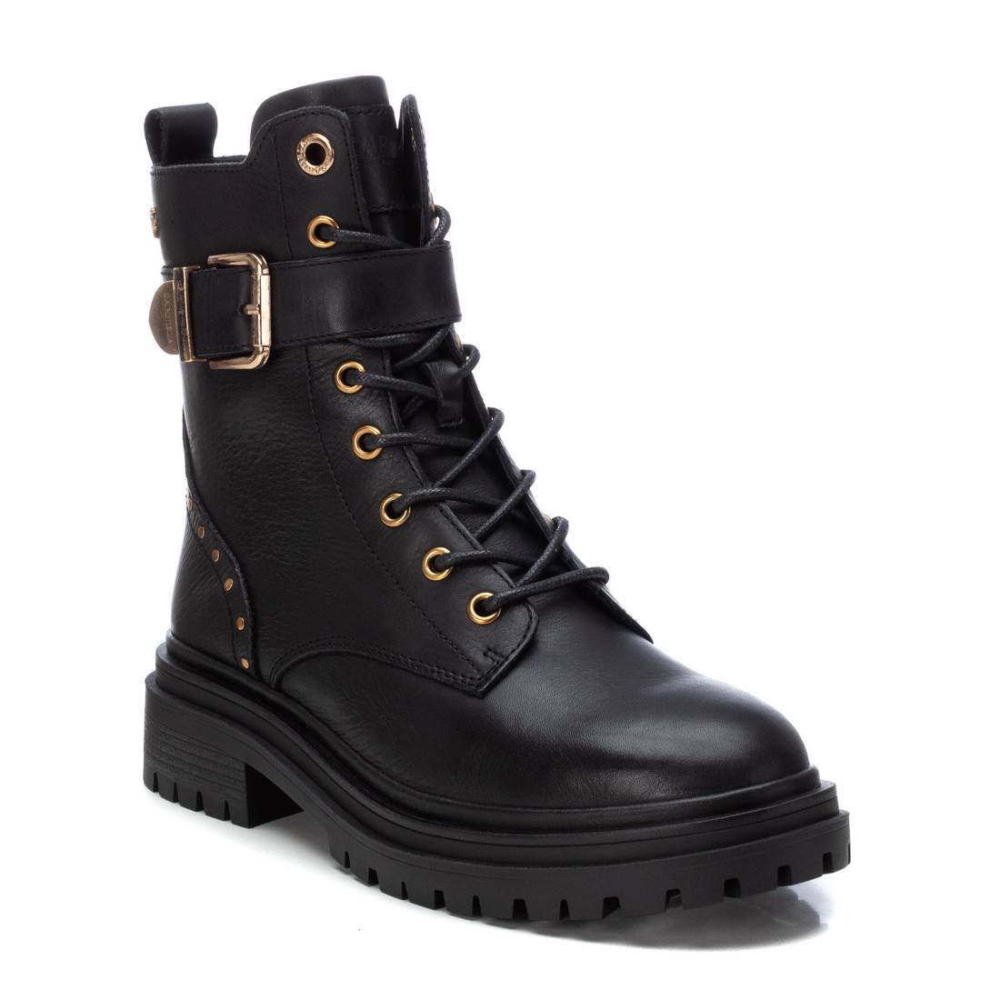 Carmela 16194201 bottine femme noire cuir militaire