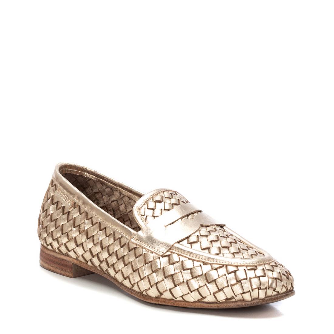 Carmela 16130201 mocassin cuir doré tressé