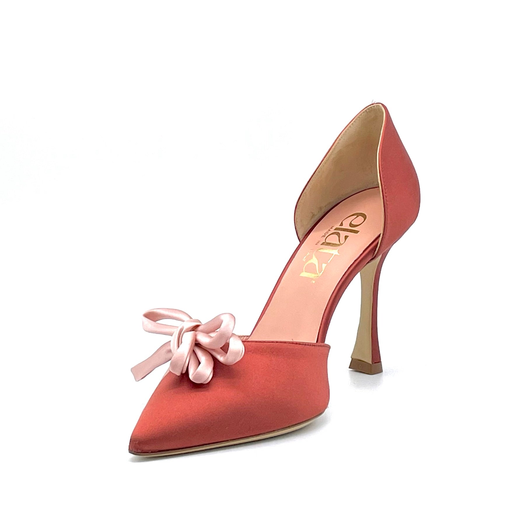 ELATA 14136 escarpin bronze nœud rose talon 9,5 cm
