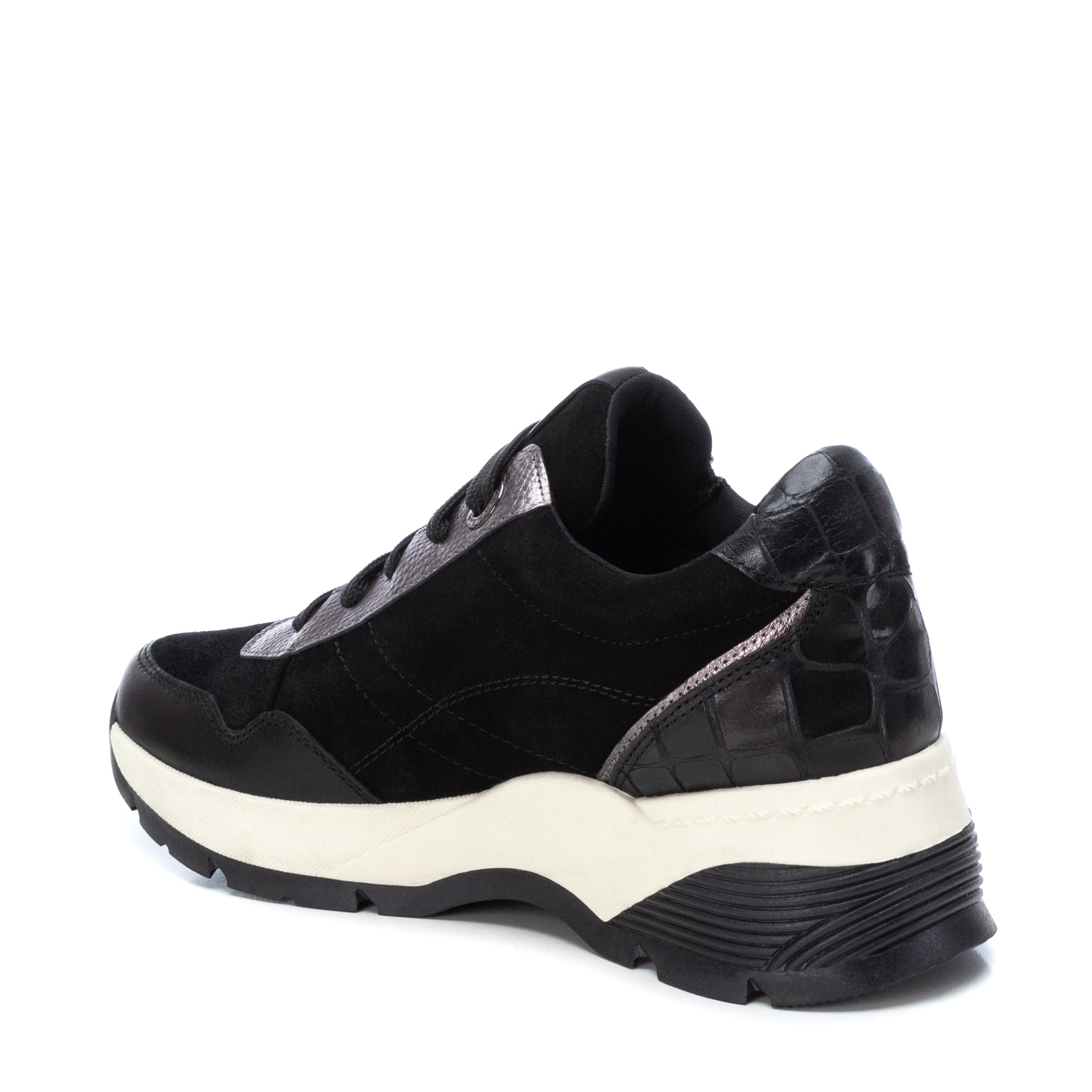 Carmela 16019501 sneaker cuir noir plateforme