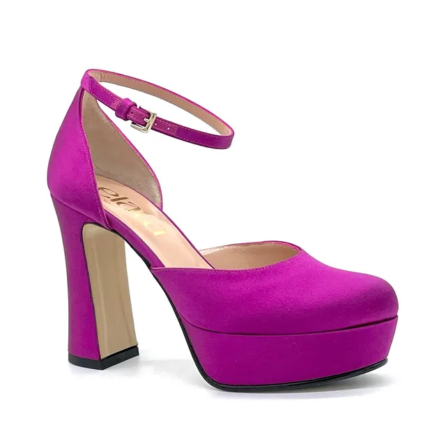 Elata 53536 d'orsay satin cyclamen talon 10,5 cm