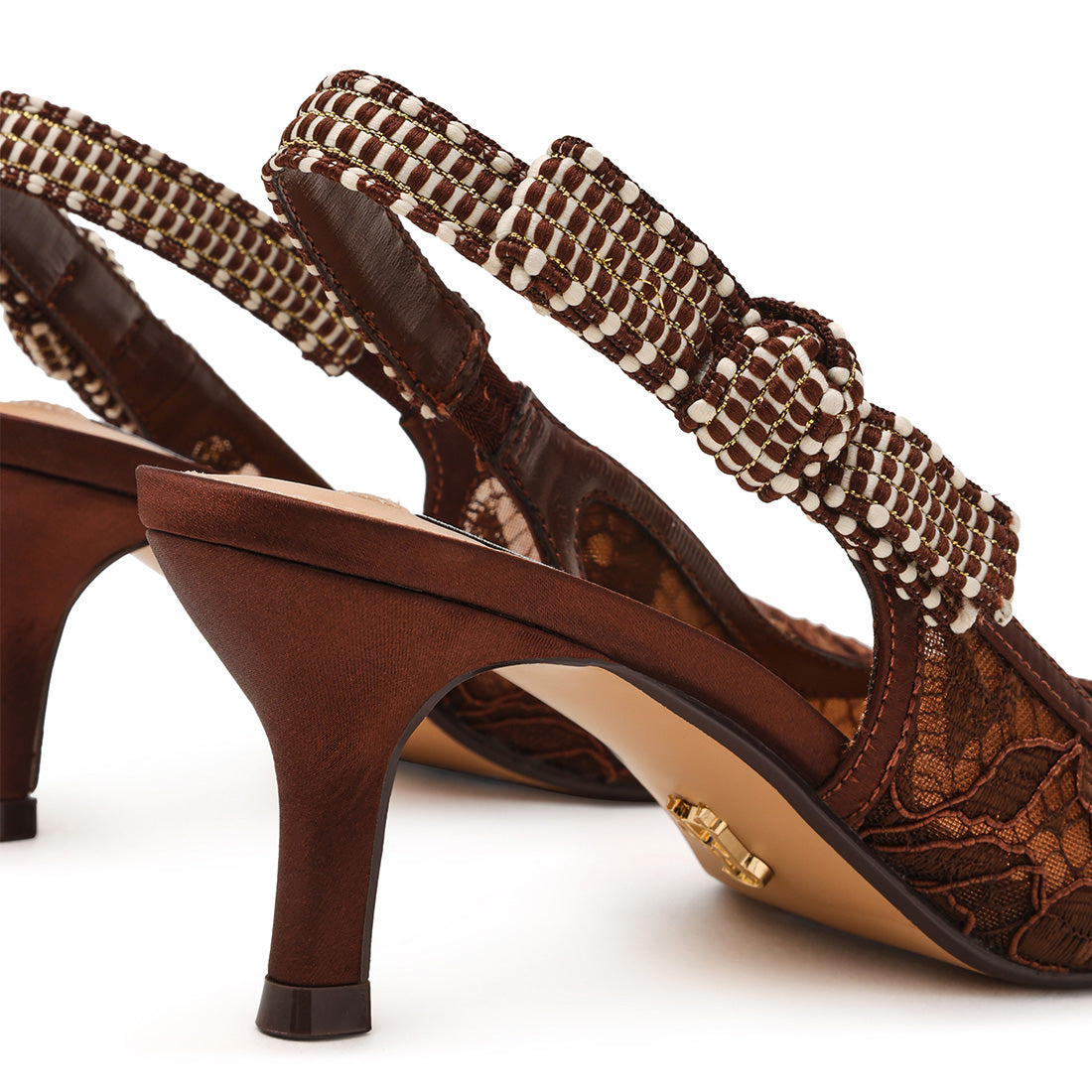Steve Madden Ensemble escarpins marron dentelle talon 7 cm