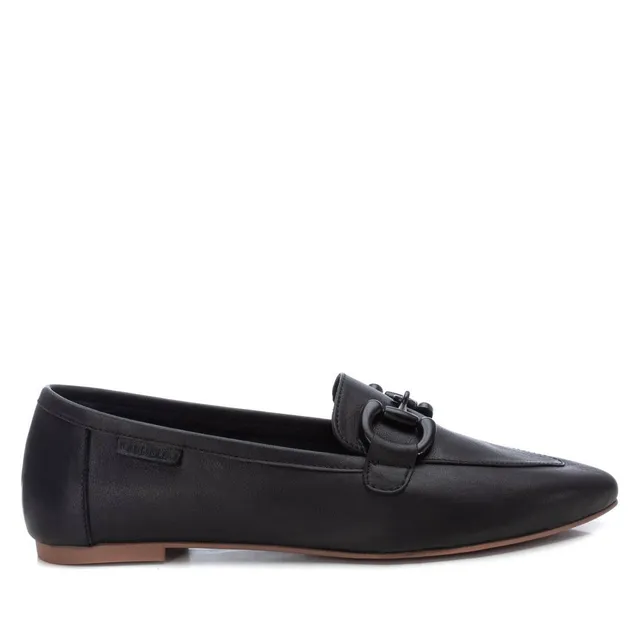 Carmela 16047206 mocassin femme noir cuir plat
