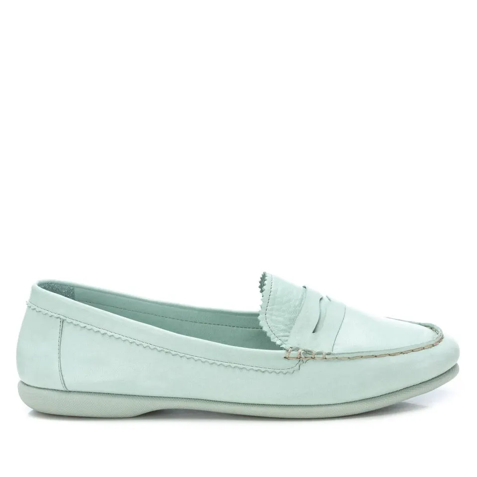 Carmela 16061107 mocassins cuir vert talon plat été