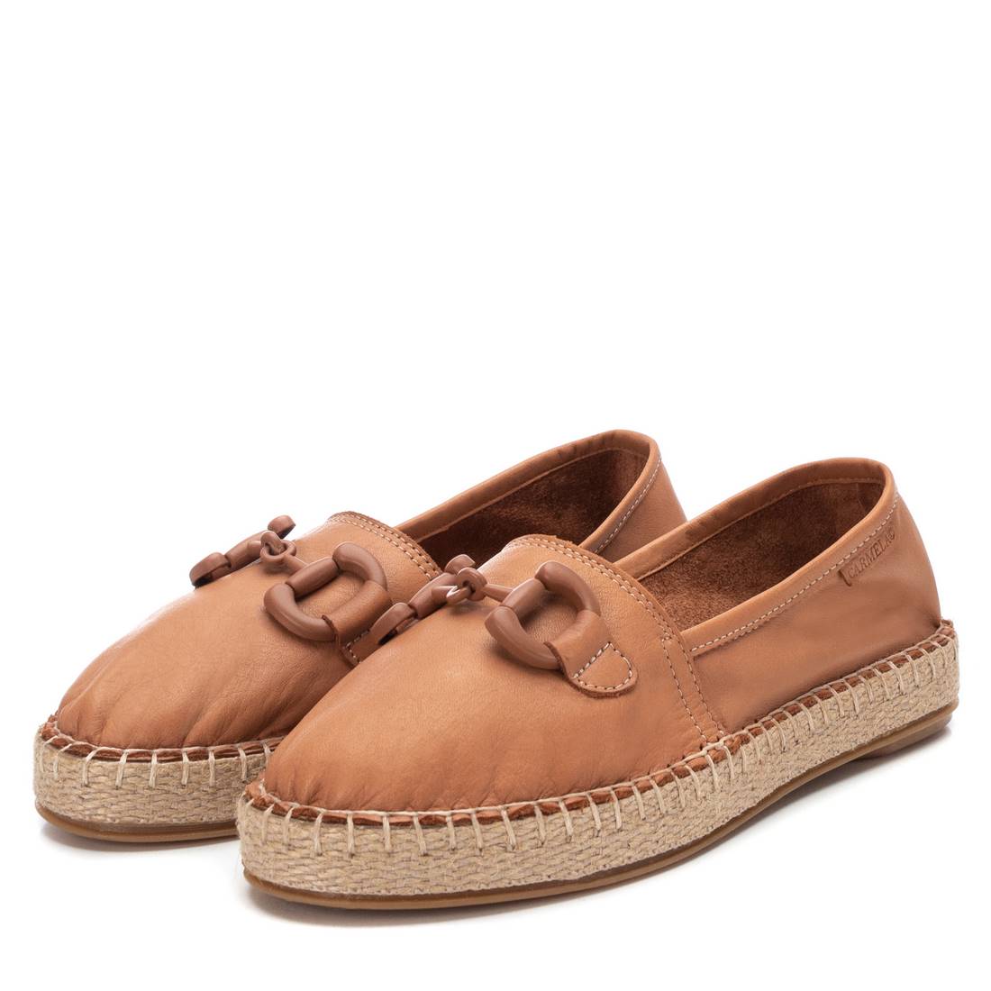 Carmela 16050601 espadrille cuir marron plate