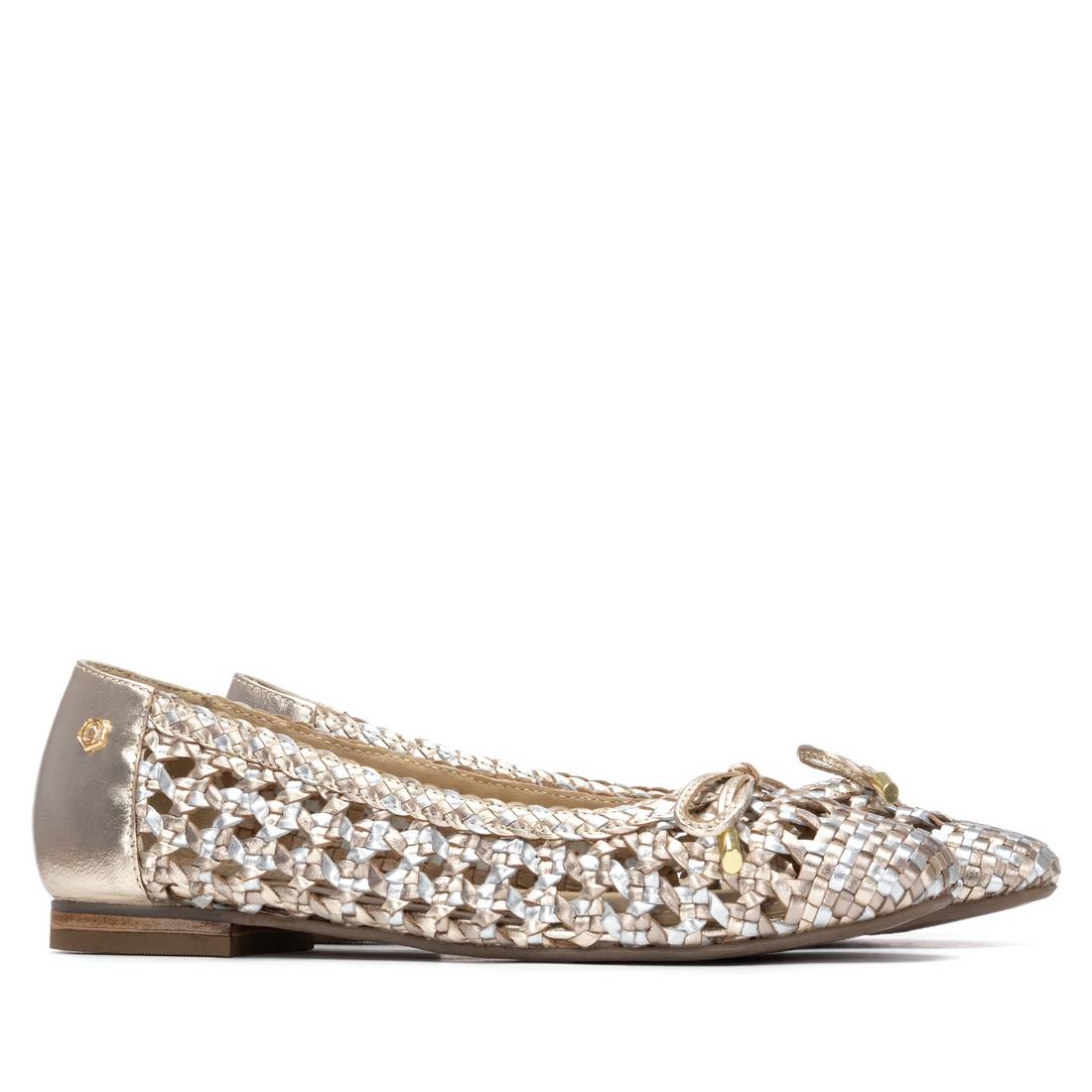 Carmela 16304601 ballerines femme or cuir tressé