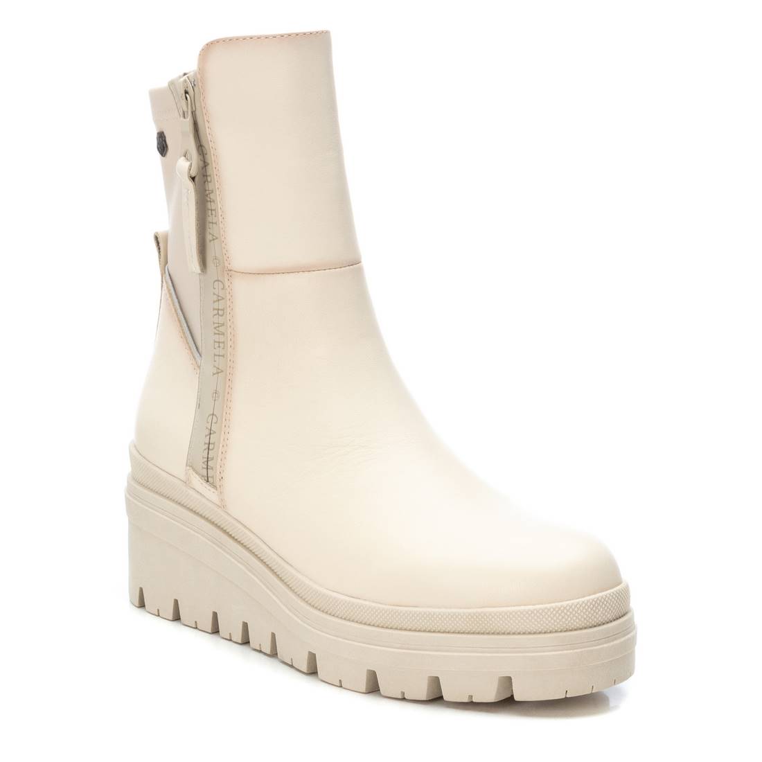 Carmela 16092402 bottines cuir blanc compensées 7 cm