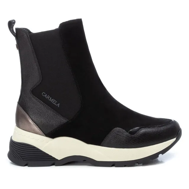 Carmela 16117001 basket montante femme noir cuir suédé